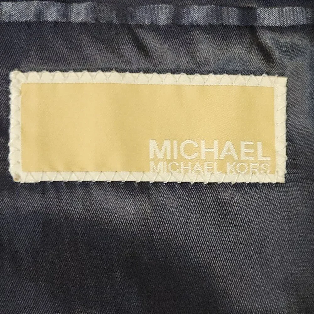 Michael Michael Kors Men's Classic Fit Houndstooth Sport Coat Blazer 38R Blue